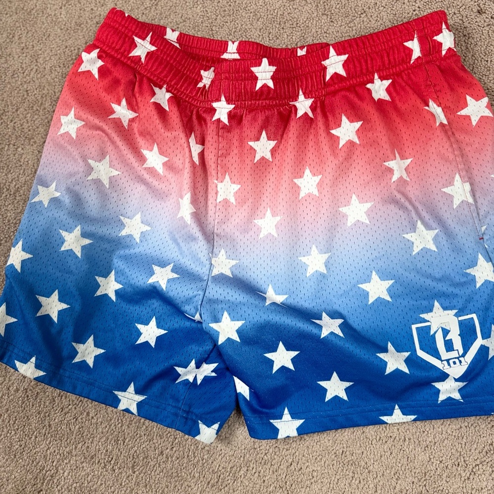 Red and Blue Star Patterned Shorts